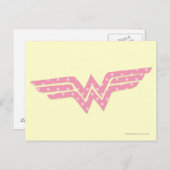 Wonder Woman farbenfrohe Rosa Floral Logo Postkarte (Vorne/Hinten)