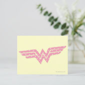 Wonder Woman farbenfrohe Rosa Floral Logo Postkarte (Stehend Vorderseite)