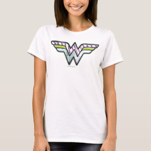 Wonder Woman farbenfrohe Sketch-Logo T-Shirt