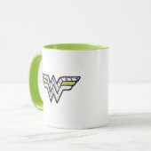 Wonder Woman farbenfrohe Sketch-Logo Tasse (Vorderseite Links)