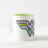 Wonder Woman farbenfrohe Sketch-Logo Zweifarbige Tasse (Vorderseite Links)