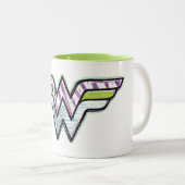 Wonder Woman farbenfrohe Sketch-Logo Zweifarbige Tasse (VorderseiteRechts)