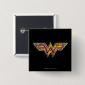 Wonder Woman farbiges Logo Button (Vorne & Hinten)