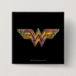 Wonder Woman farbiges Logo Button