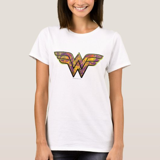 Wonder Woman farbiges Logo T-Shirt (Vorderseite)