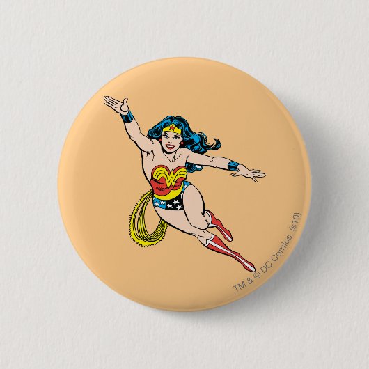 Wonder Woman fliegt vorwärts Button (Vorderseite)
