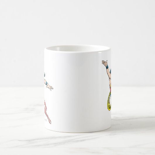 Wonder Woman fliegt vorwärts Kaffeetasse (Mittel)