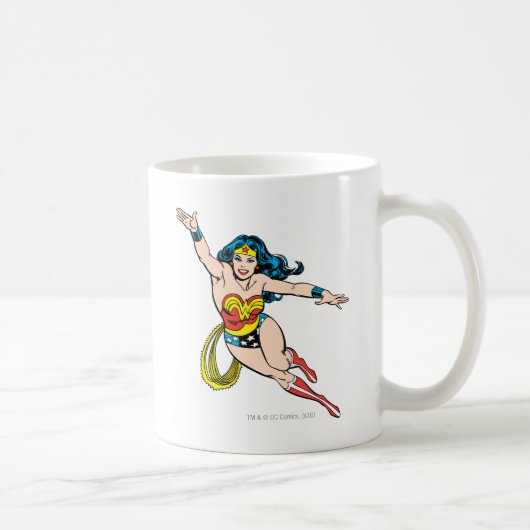 Wonder Woman fliegt vorwärts Kaffeetasse (Rechts)