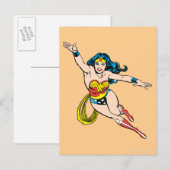 Wonder Woman fliegt vorwärts Postkarte (Vorne/Hinten)