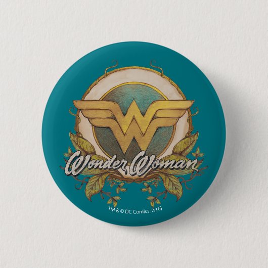 Wonder Woman Foliage Sketch Logo Button (Vorderseite)