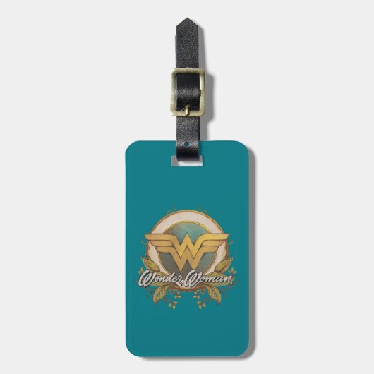 Wonder Woman Foliage Sketch Logo Gepäckanhänger (Vorderseite vertikal)