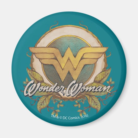 Wonder Woman Foliage Sketch Logo Magnet (Vorne)