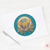 Wonder Woman Foliage Sketch Logo Runder Aufkleber (Umschlag)
