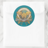 Wonder Woman Foliage Sketch Logo Runder Aufkleber (Tasche)