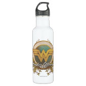 Wonder Woman Foliage Sketch Logo Trinkflasche (Vorderseite)