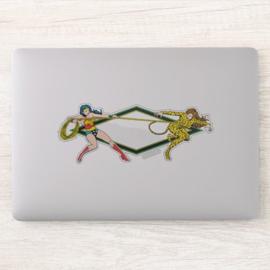 Wonder Woman gegen Cheetah Aufkleber (Computer)