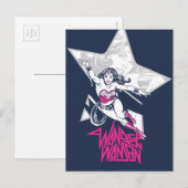 Wonder Woman Glam Rock Flying Character Graphic Postkarte (Vorne/Hinten)