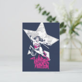 Wonder Woman Glam Rock Flying Character Graphic Postkarte (Stehend Vorderseite)