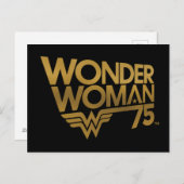 Wonder Woman Gold-Logo zum 75-jährigen Jubiläum Postkarte (Vorne/Hinten)