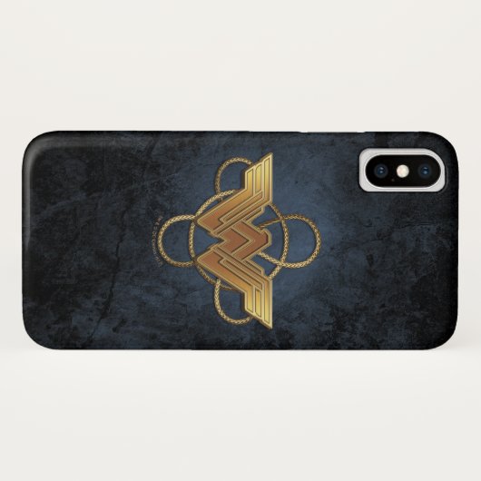 Wonder Woman Gold Symbol über Lasso Case-Mate iPhone Hülle (Rückseite (Horizontal))