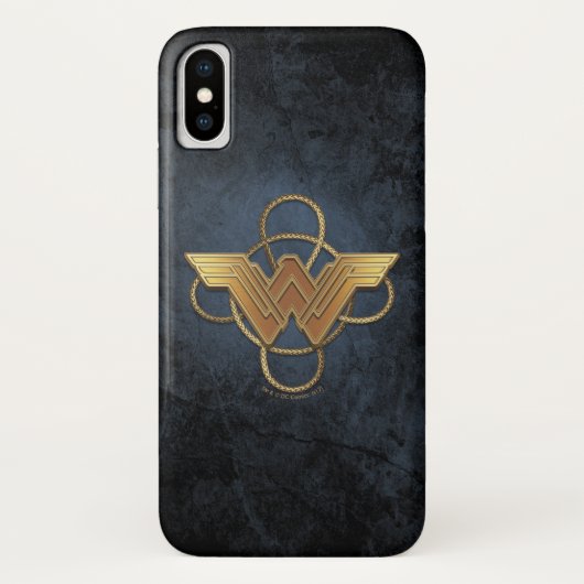 Wonder Woman Gold Symbol über Lasso Case-Mate iPhone Hülle (Rückseite)