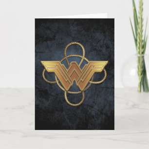 Wonder Woman Gold Symbol über Lasso Karte