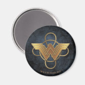 Wonder Woman Gold Symbol über Lasso Magnet (Vorderseite/Rückseite)