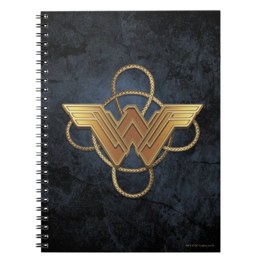 Wonder Woman Gold Symbol über Lasso Notizblock (Vorderseite)