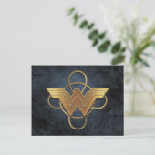 Wonder Woman Gold Symbol über Lasso Postkarte (Stehend Vorderseite)