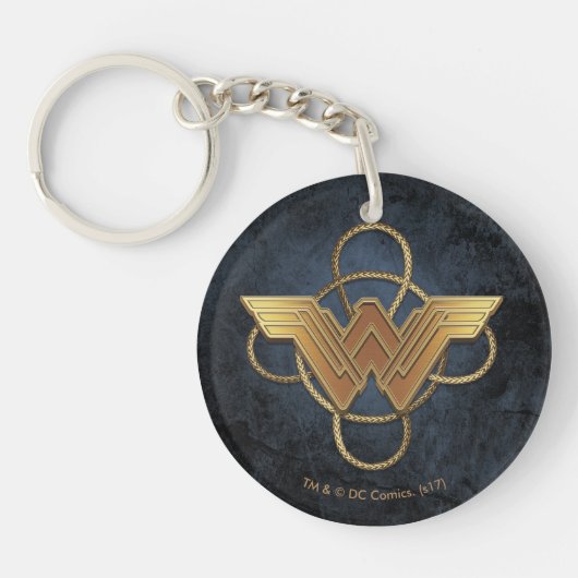 Wonder Woman Gold Symbol über Lasso Schlüsselanhänger (Vorderseite)