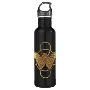 Wonder Woman Gold Symbol über Lasso Trinkflasche
