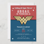 Wonder Woman Golden Logo Geburtstag Einladung (Vorderseite)