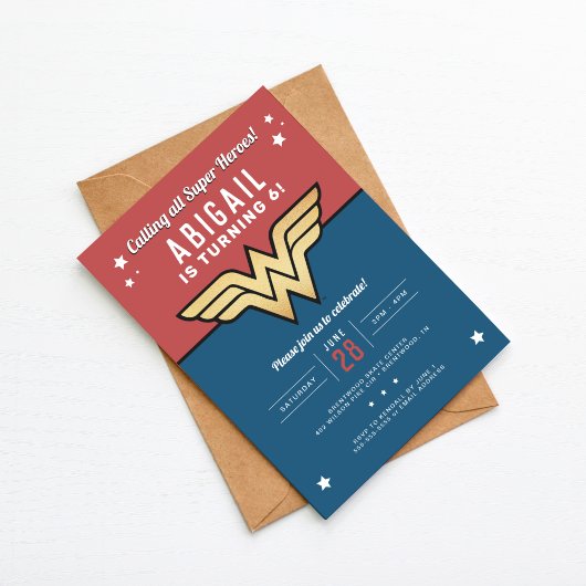 Wonder Woman Golden Logo Geburtstag Einladung