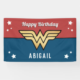 Wonder Woman Golden Logo | Happy Birthday Banner