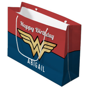 Wonder Woman Golden Logo   Happy Birthday  Große Geschenktüte