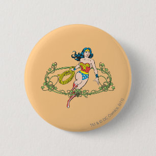 Wonder Woman Green Vines Button