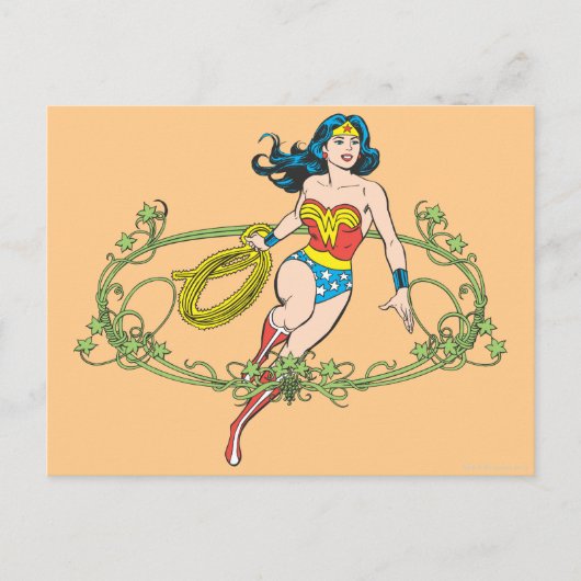 Wonder Woman Green Vines Postkarte (Vorderseite)