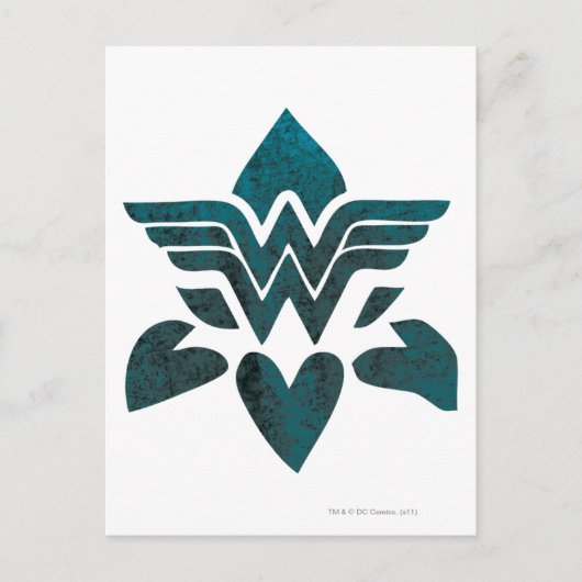Wonder Woman Grunge Logo Postkarte (Vorderseite)