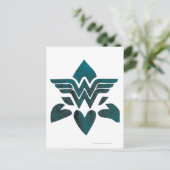 Wonder Woman Grunge Logo Postkarte (Stehend Vorderseite)