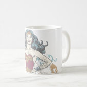 Wonder Woman Halftone Kaffeetasse (VorderseiteRechts)