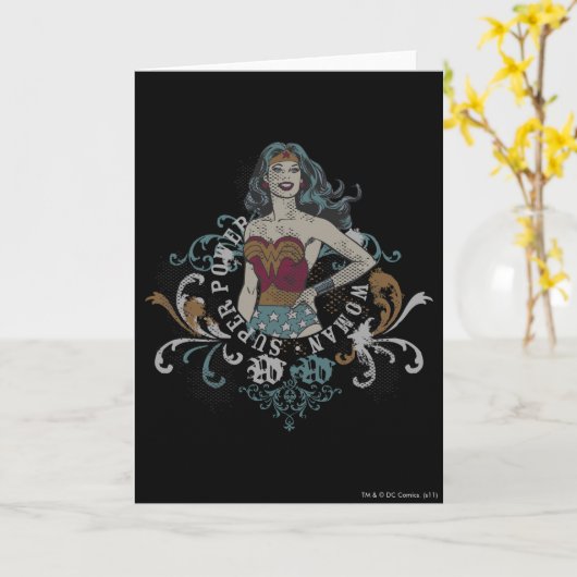 Wonder Woman Halftone Karte (Gelbe Blume)