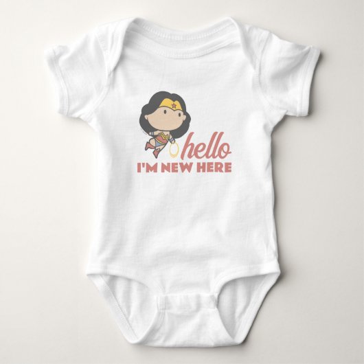 Wonder Woman | Hallo, ich bin neu hier - Neues Bab Baby Strampler (Vorderseite)