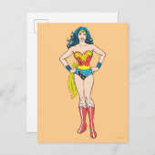 Wonder Woman Hands auf Hüften Postkarte (Vorne/Hinten)