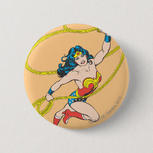Wonder Woman Holds Lasso 3 Button