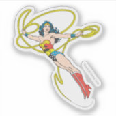 Wonder Woman Holds Lasso 4 Aufkleber (Vorderseite)