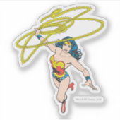 Wonder Woman Holds Lasso Aufkleber (Vorderseite)