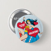Wonder Woman | Ich fliege für Sie Valentine Button (Vorne & Hinten)
