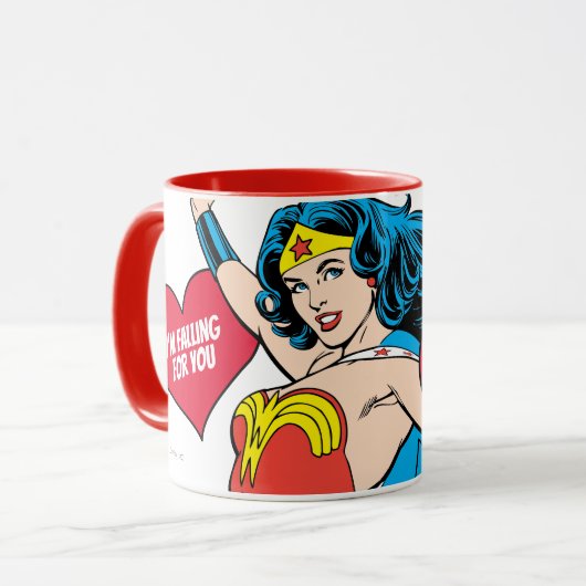 Wonder Woman | Ich fliege für Sie Valentine Tasse (Vorderseite Links)