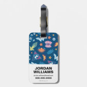 Wonder Woman Icons & Phrases Muster | Monogramm Gepäckanhänger (Rückseite vertikal)