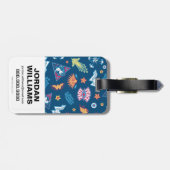 Wonder Woman Icons & Phrases Muster | Monogramm Gepäckanhänger (Rückseite horizontal)